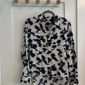 Balenciaga Black and White Abstract Print Button-Down Shirt